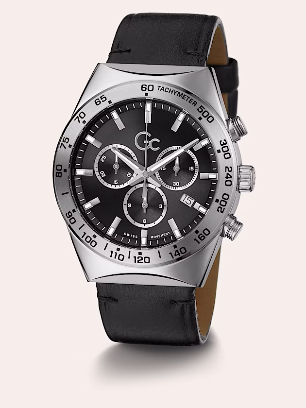 GC leather chronograph watch - GUESS
