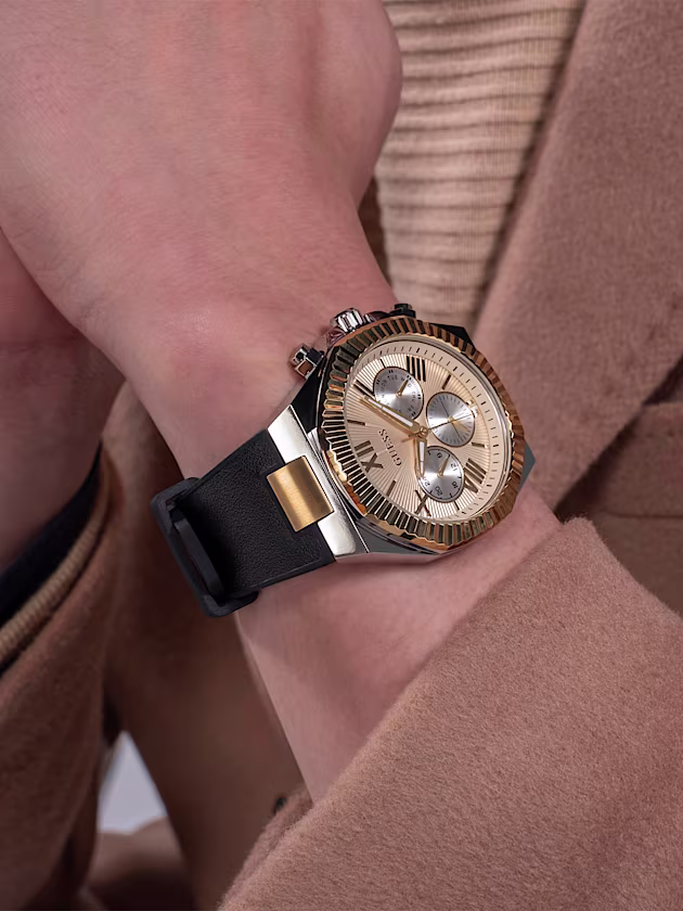 Genuine Leather multi-function watch - GUESS