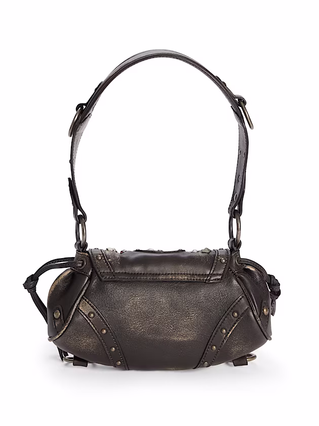 Genuine leather mini shoulder bag - GUESS