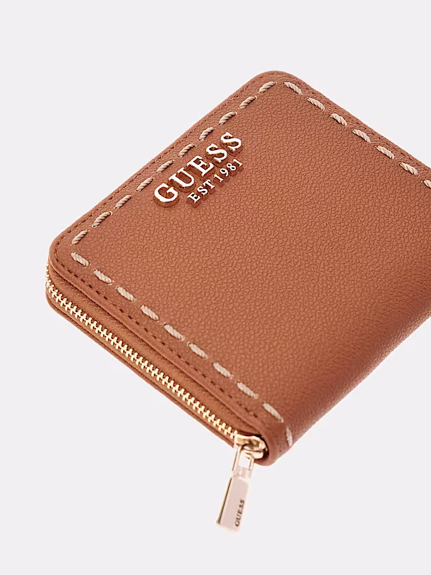 Nastra stitch-detail mini wallet - GUESS