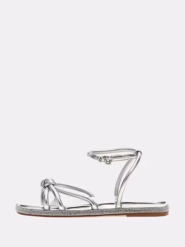 Slone laminated genuine leather sandal - GUESS