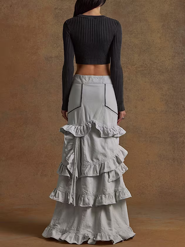 Ruffle denim skirt - GUESS