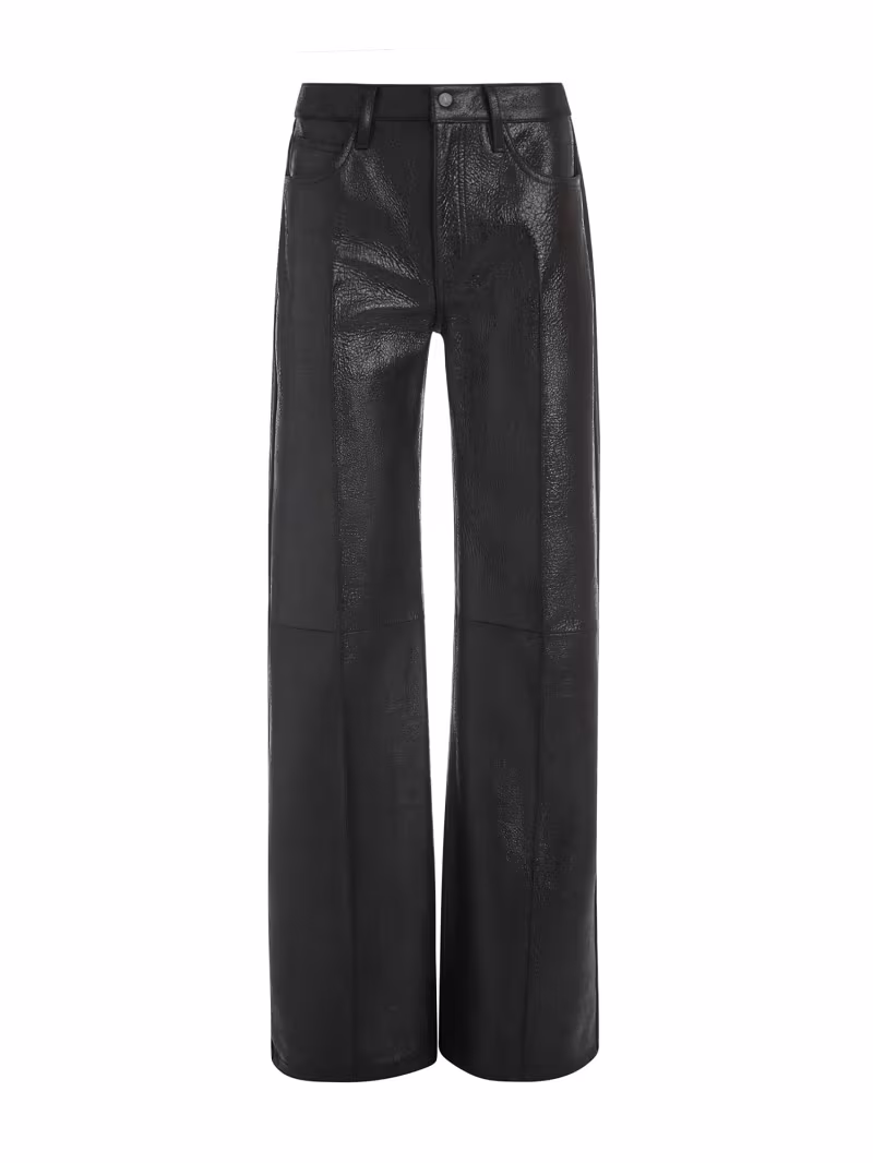 Mid rise wide leg leather pant - GUESS