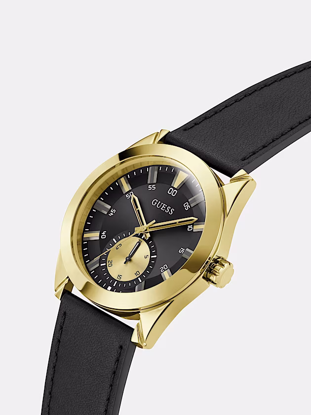 Genuine Leather multi-function watch - GUESS