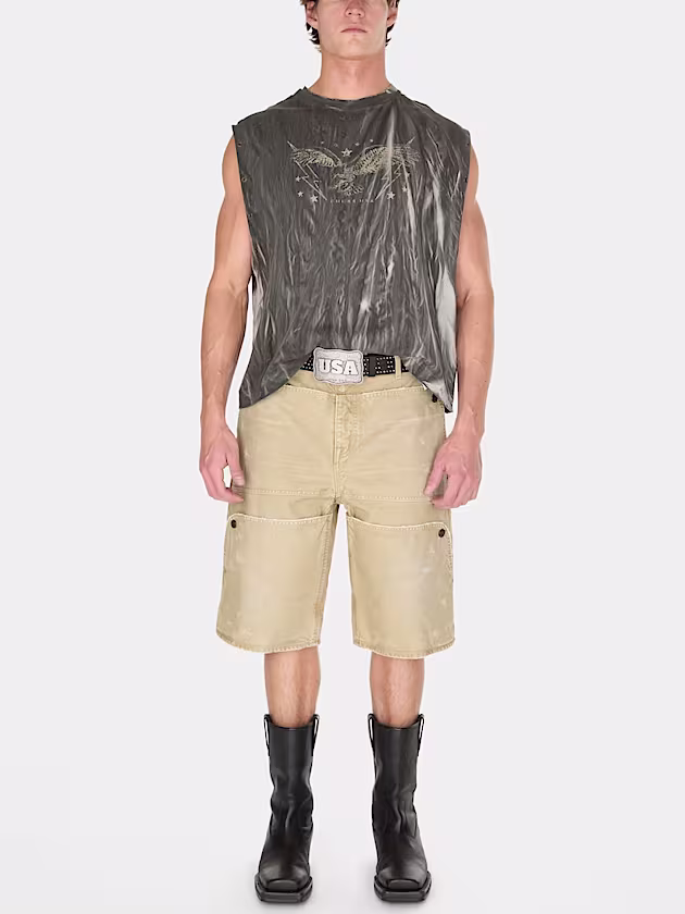 Relaxed utility denim short - GUESS