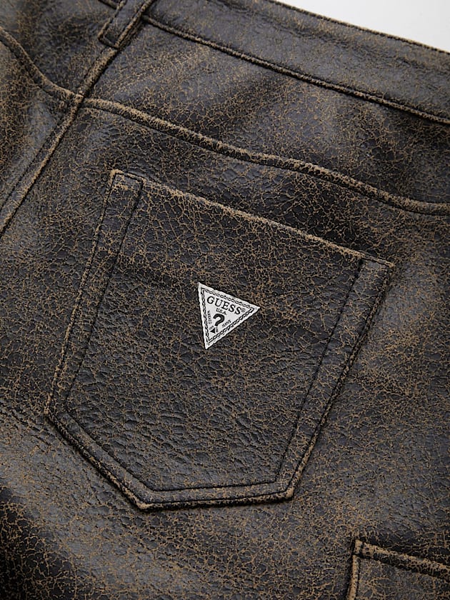 High rise wide leg leather pant - GUESS