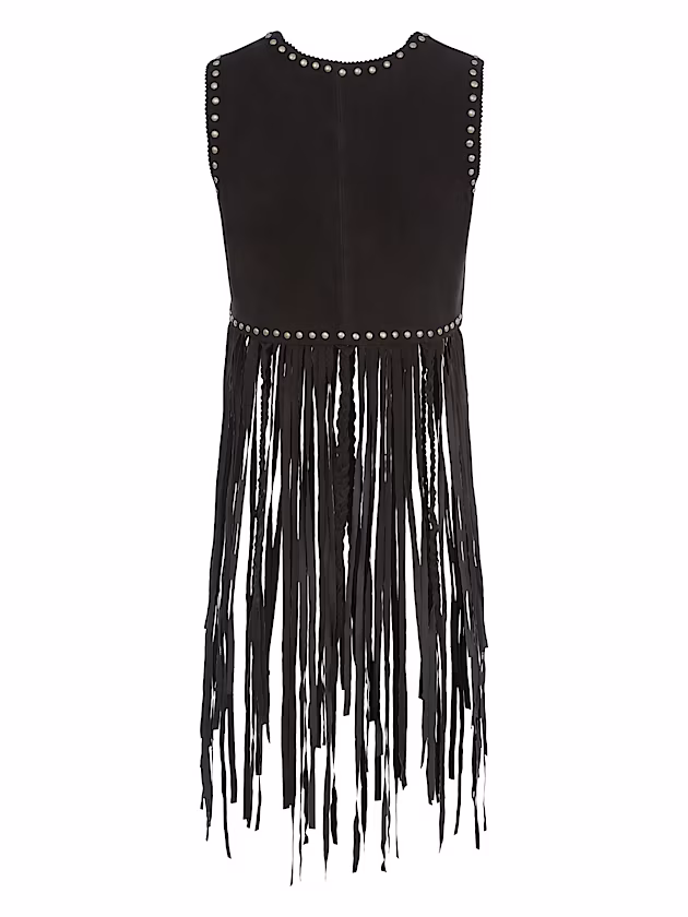 Leather fringe vest - GUESS