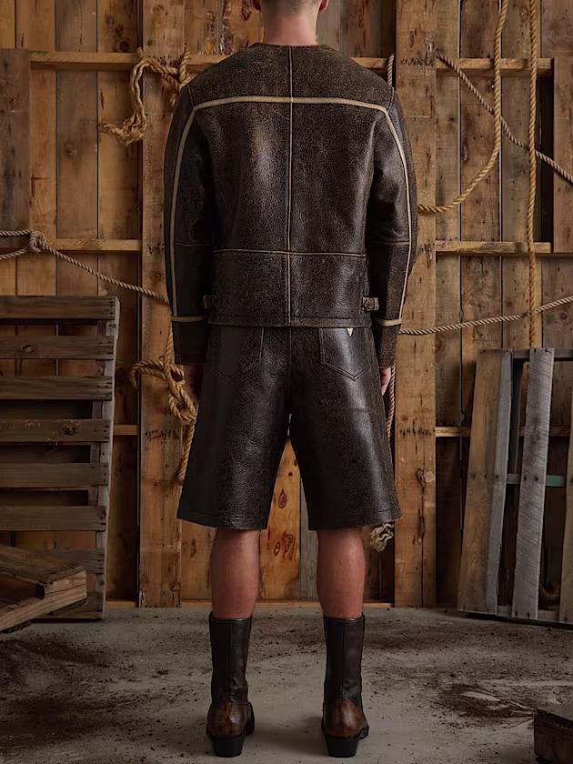 Crackle leather shorts - GUESS