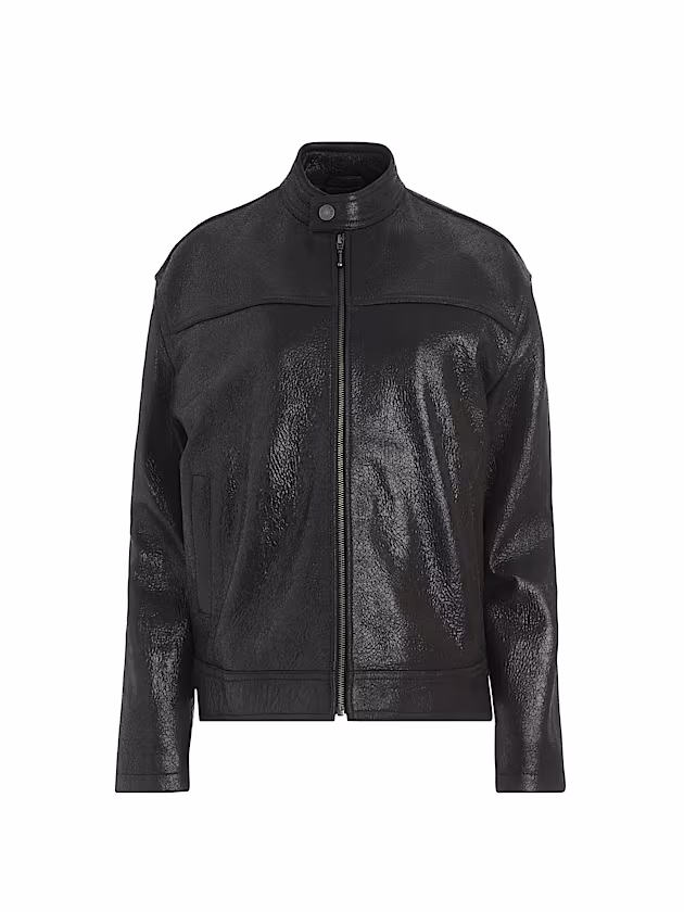 Genuine leather biker jacket - GUESS