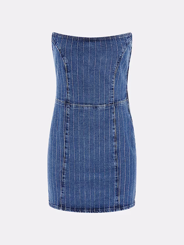 Strapless denim mini dress - GUESS