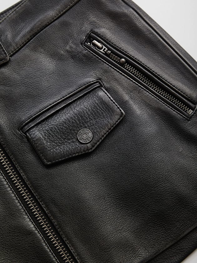 Mid rise leather mini skirt - GUESS