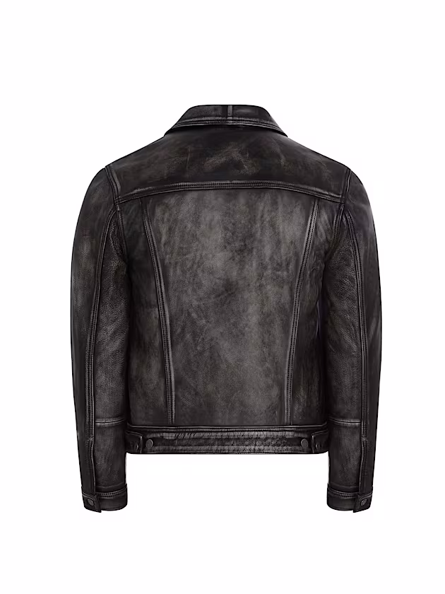 Distressed leather jacket - GUESS