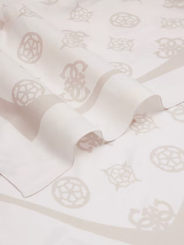 Logo and hearts viscose kefiah - GUESS