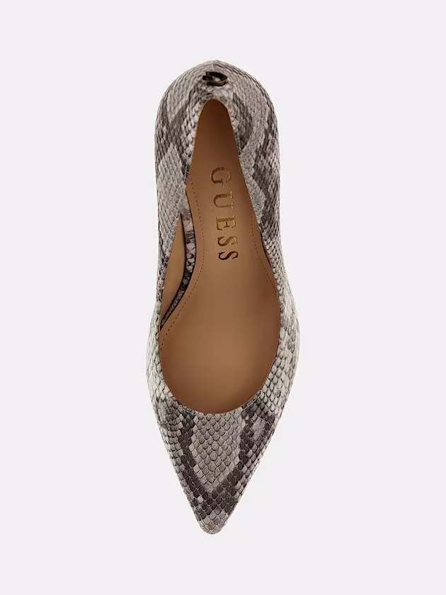 Dabbey Python-Print Court Shoe - GUESS