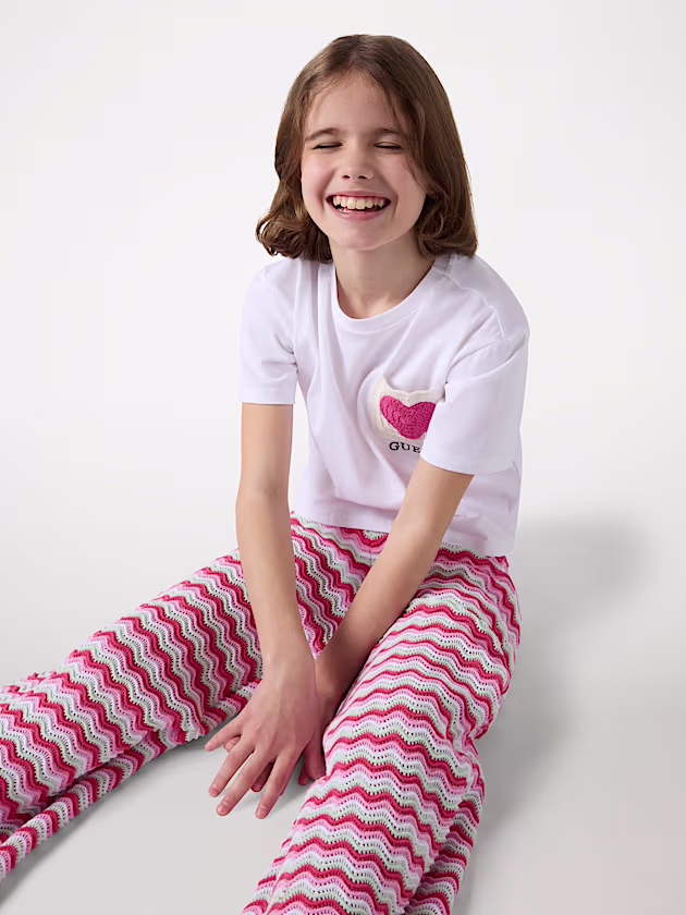 Crochet heart t-shirt - GUESS