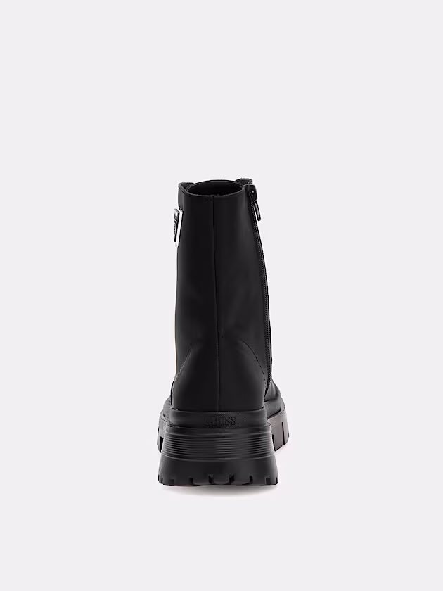 Pamya Leather-Blend Combat Boot - GUESS