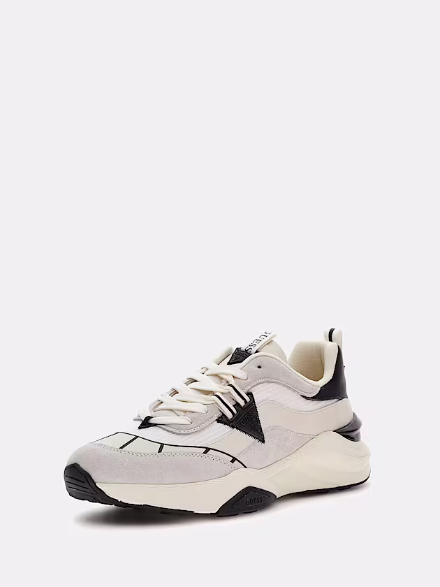 Valencia leather-blend running shoe - GUESS