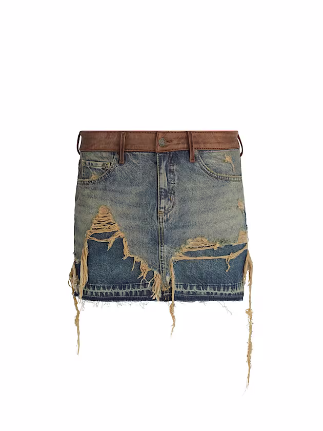 Overlayered denim mini skirt - GUESS