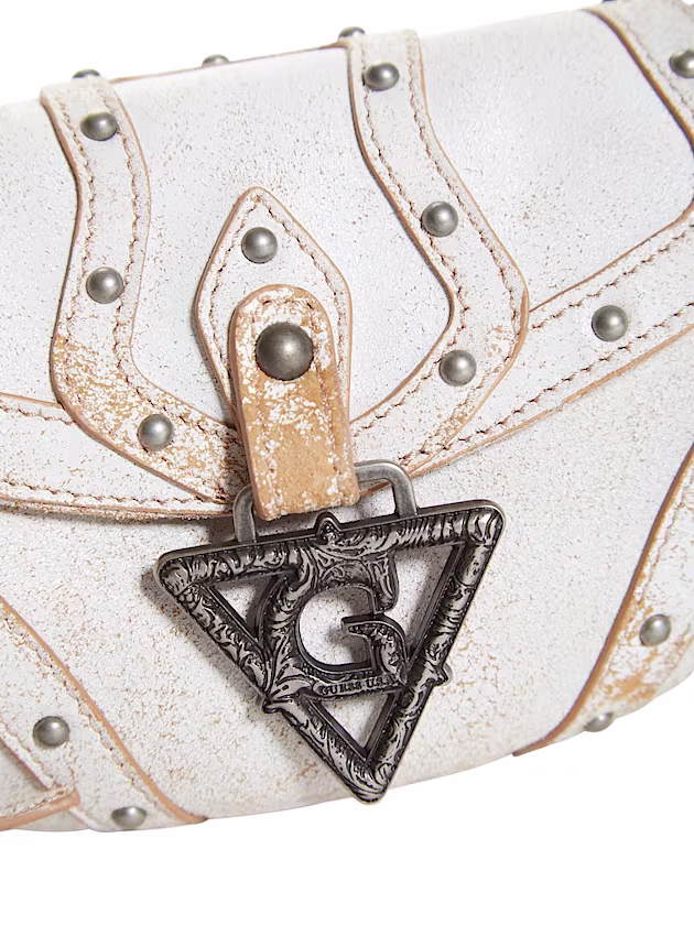 Genuine leather mini shoulder bag - GUESS