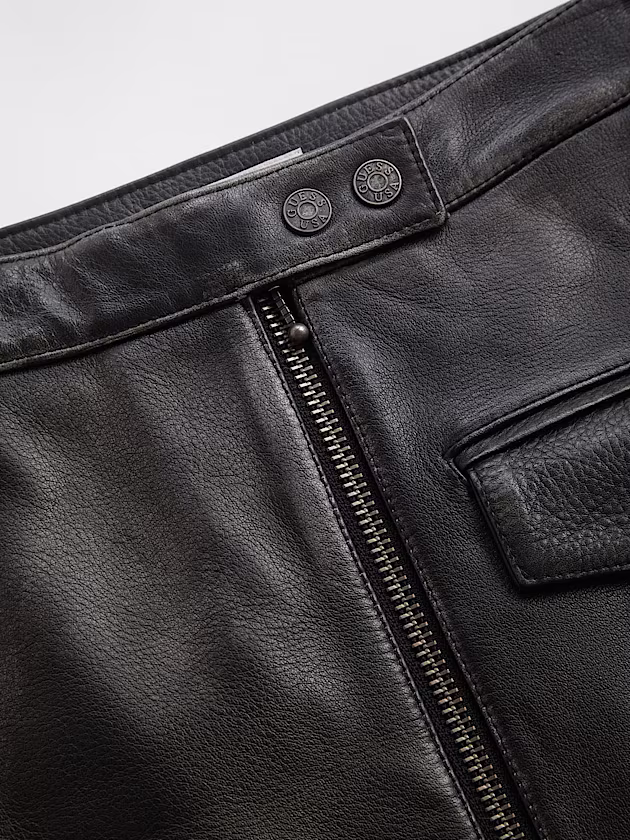 Mid rise leather mini skirt - GUESS