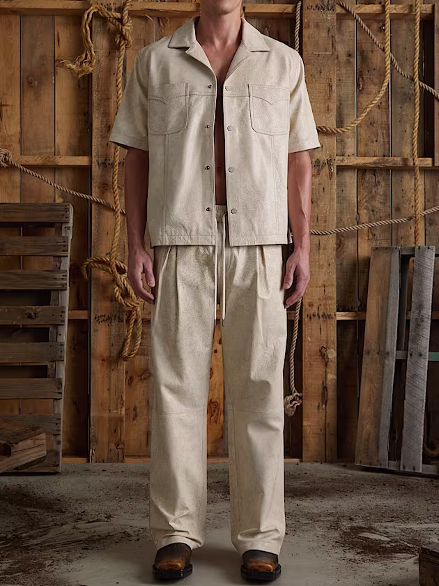 Leather regular pant - GUESS