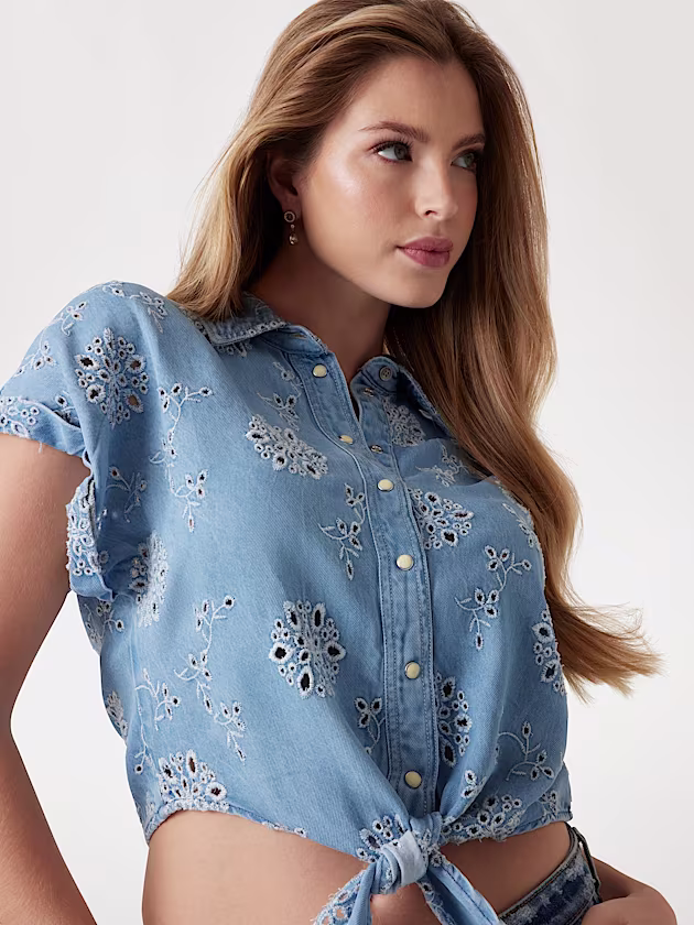 Cropped denim shirt - GUESS