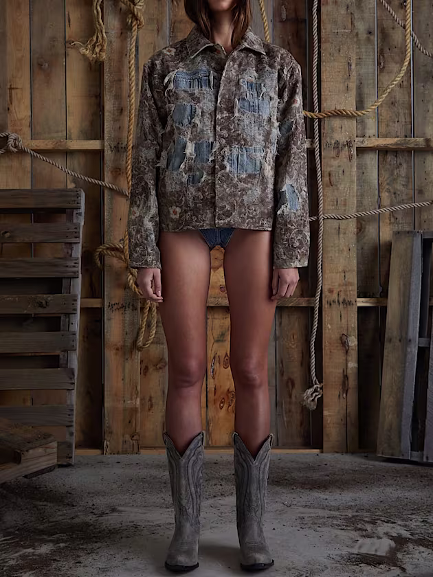 Burnt effect denim jacket - GUESS