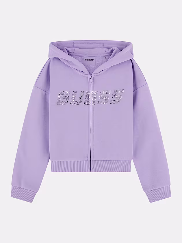 Rhinestones cropped sweatshirt - GUESS