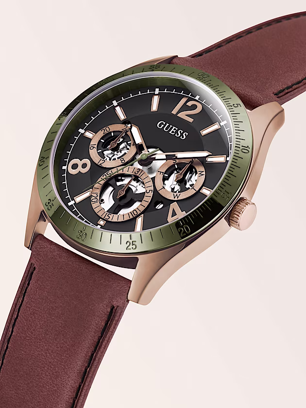 Leather multifunction watch - GUESS