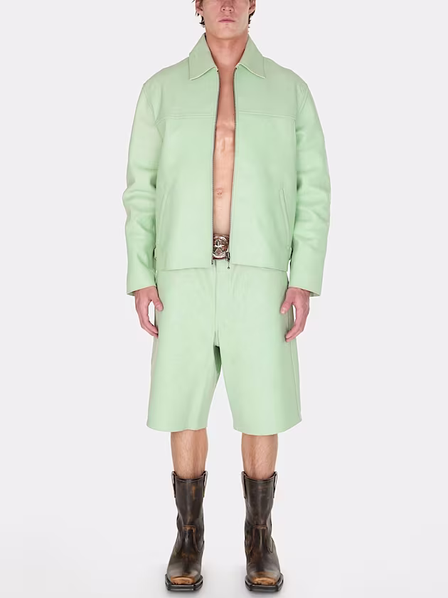 Crackled leather jacket - GUESS