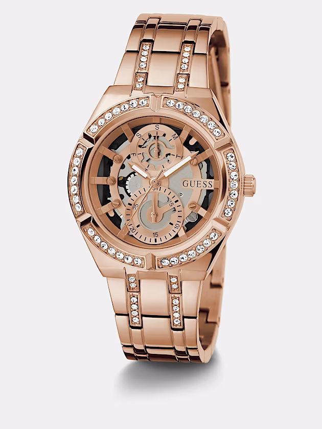 Multi-function watch with crystal detail - GUESS