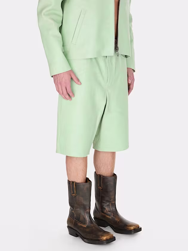 Crackled leather shorts - GUESS