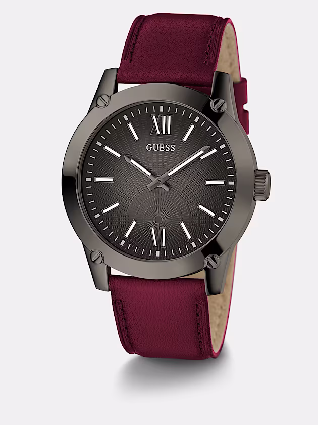 Suede leather analogue watch - GUESS