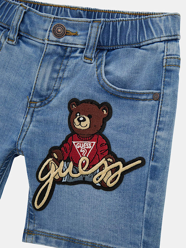 Embroidered denim shorts - GUESS