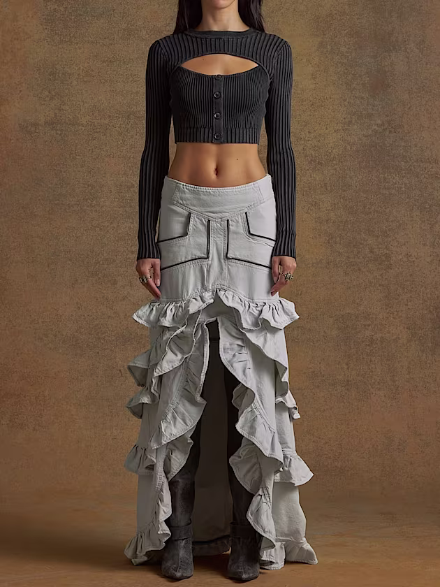 Ruffle denim skirt - GUESS