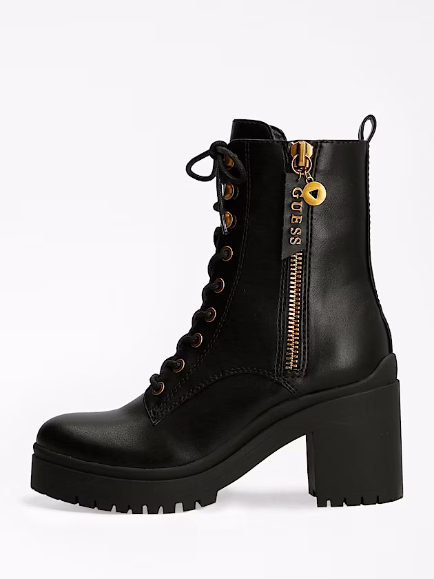 Cabra Logo Zip Combat Boot - GUESS