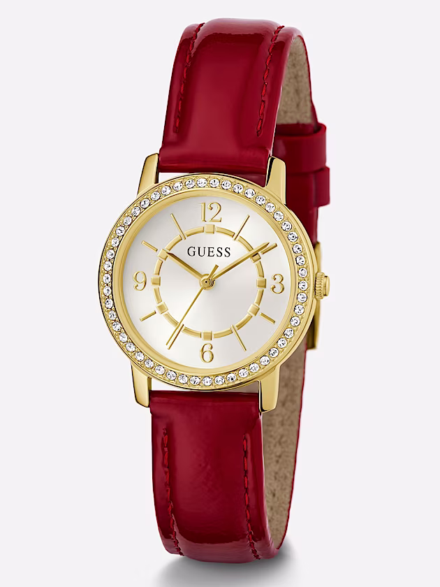 Patent leather analogue watch - GUESS