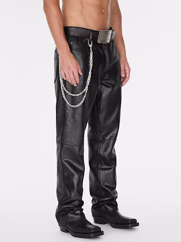 Mid rise flared leather pant - GUESS