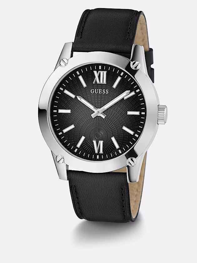 Suede leather analogue watch - GUESS