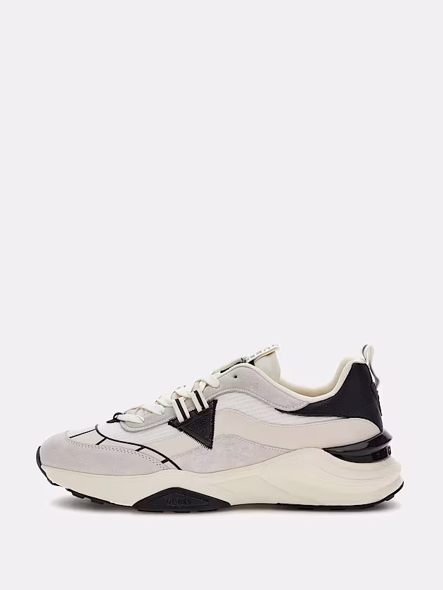 Valencia leather-blend running shoe - GUESS