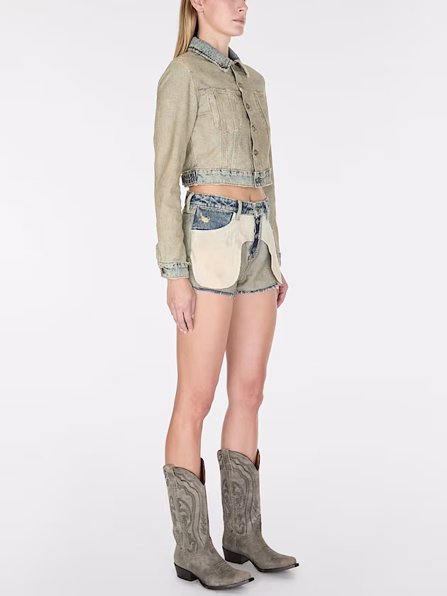 Overlayered denim shorts - GUESS