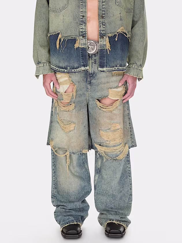 Layered denim pants - GUESS