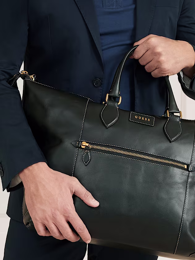 Lario real leather large weekender bag - GUESS
