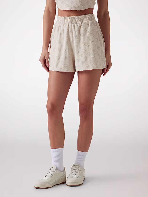 Peony and 4G logo jogging shorts - GUESS