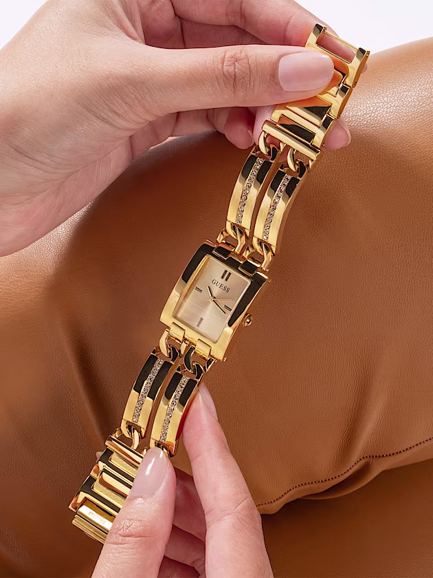 Analogue watch with crystal appliqué detailing - GUESS