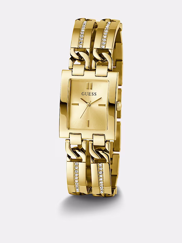 Analogue watch with crystal appliqué detailing - GUESS