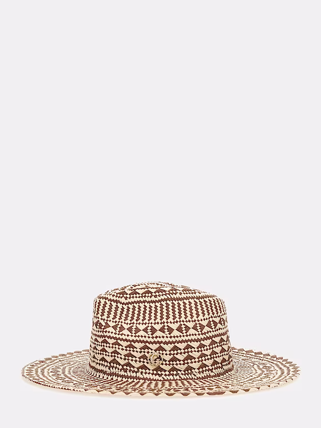Geometric-design straw hat - GUESS