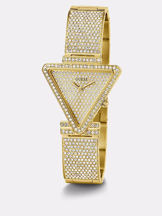 Analogue watch with crystal appliqué - GUESS