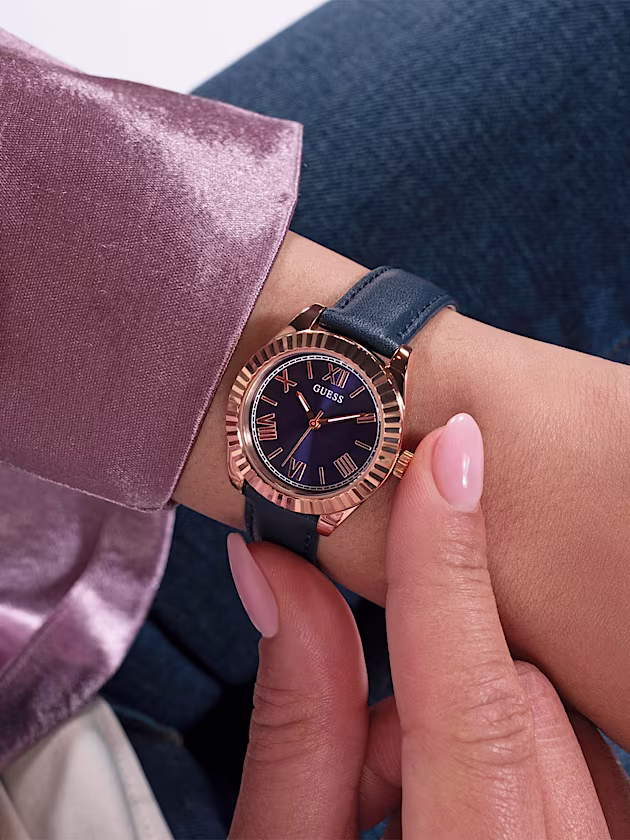 Genuine Leather analogue watch - GUESS