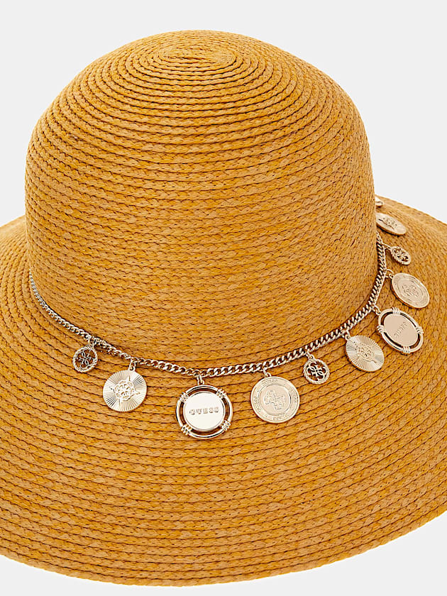 Charm-detail wide-brimmed hat - GUESS